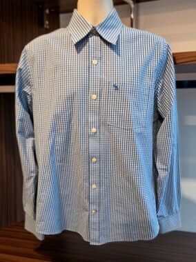 967 Abercrombie & Fitch Blue and White Checked Dress Shirt